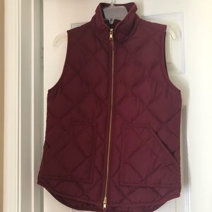Jcrew burgundy quilted vest